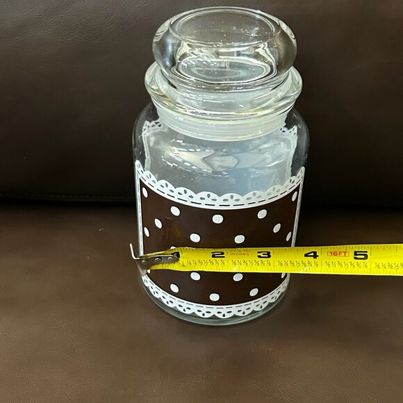 Vintage Anchor Hocking Glass Jars Containers Polka Dots & Lace Set of 3 - Picture 10 of 14